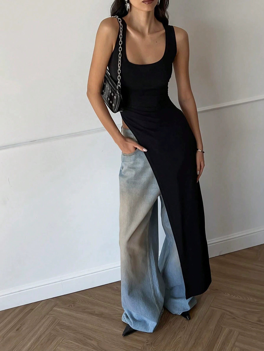 ZARA Longline Slim Fit Collared Top Spring Summer Designer